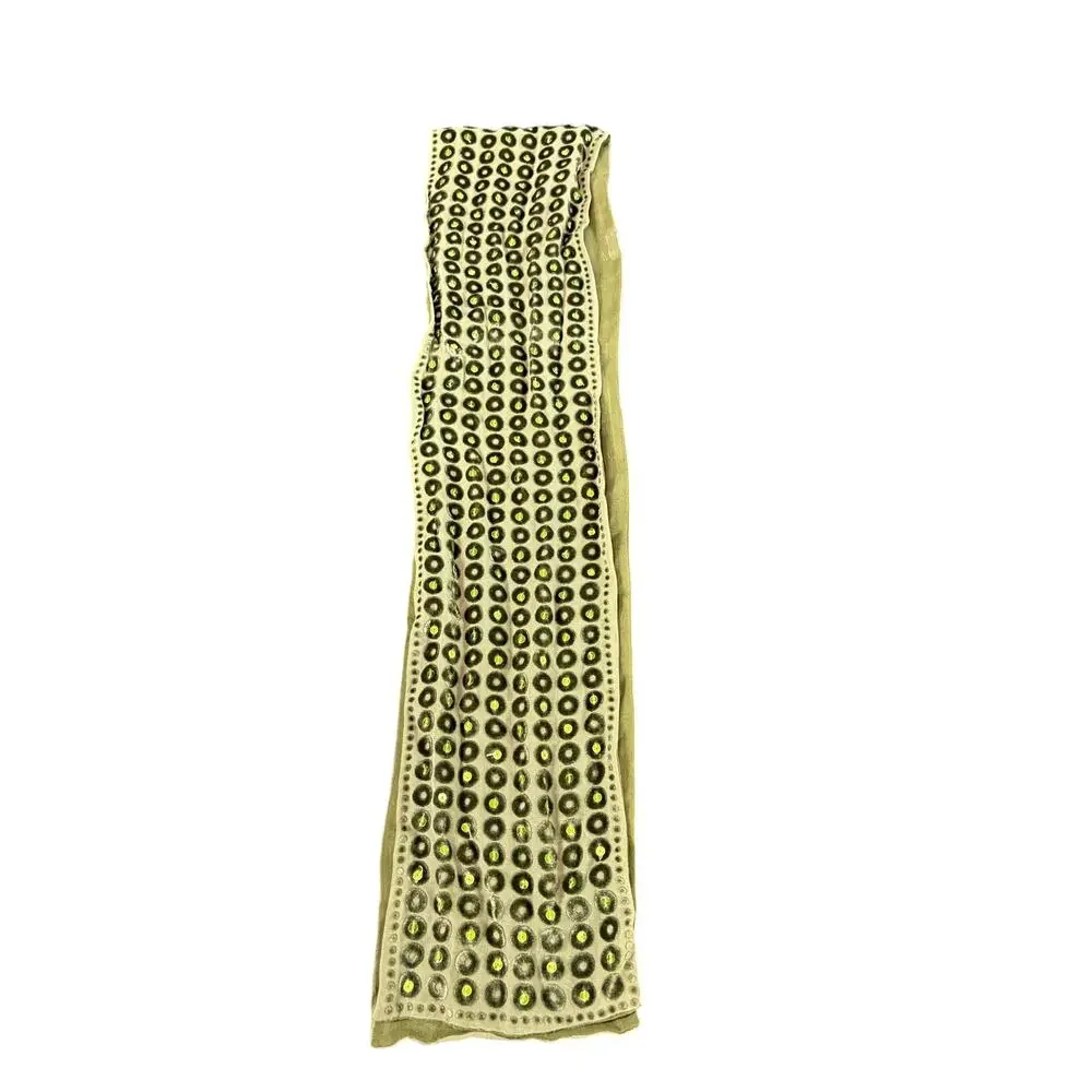 Unbranded Velvety Green- Sequin- Skinny Neck Scarf- Y2k Fairy Whimsigoth 52x6